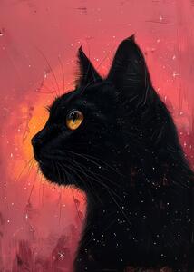 Illustration Candy Cat the Star III, Justyna Jaszke, (30 x 40 cm)