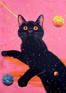 Illustration Candy Cat the Star V, Justyna Jaszke, (30 x 40 cm)