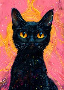 Illustration Candy Cat the Star IV, Justyna Jaszke, (30 x 40 cm)