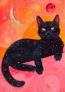 Illustration Candy Cat the Star VII, Justyna Jaszke, (30 x 40 cm)