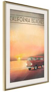Inramad Poster / Tavla - Old Bus - 20x30 Guldram med passepartout