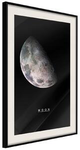 Inramad Poster / Tavla - The Solar System: Moon - 20x30 Svart ram med passepartout
