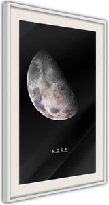 Inramad Poster / Tavla - The Solar System: Moon - 20x30 Vit ram med passepartout