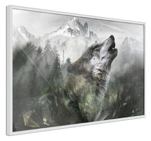 Inramad Poster / Tavla - Wolf's Territory - 30x20 Vit ram