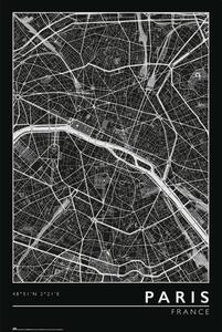 Poster, Affisch Paris - City Map