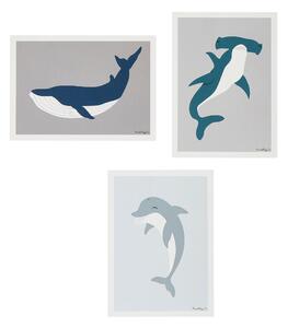 WHALES posters 3-pack 13x18 cm
