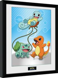 Inramad poster Pokemon - Kanto Starter