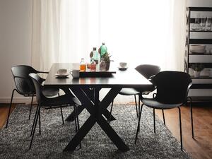 Set med 2 matstolar Svarta Metallben Modern Industriell Stil Kök Kontor Beliani