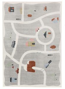 Road map Matta - Ljusgrå / Flerfärgad 140x200