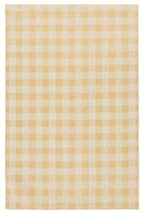 Gingham Matta - Ljusgul / Vit 200x300