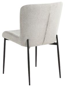 Set med 2 stolar Ljusgrå polyester stickad textur Metallben Beliani