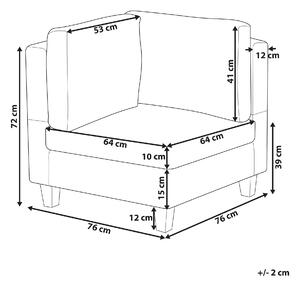 Hörn 1-sits sektion mörkgrön polyestertyg stoppad fåtölj med kudde modulär bit modulär soffa element Beliani