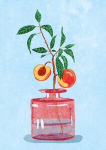 Illustration Peach Tree in Vase, Raissa Oltmanns, (30 x 40 cm)