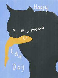 Illustration Happy Cat, Little Dean, (30 x 40 cm)