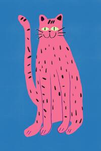 Illustration Pink cat, Little Dean, (26.7 x 40 cm)