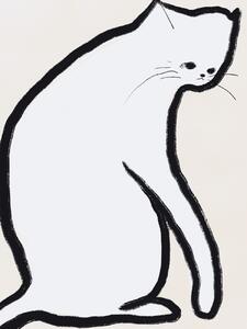 Illustration White cat, Little Dean, (30 x 40 cm)