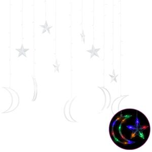 Ljusgardin stjärnor och månar fjärrkontroll 138 LED flerfärgad