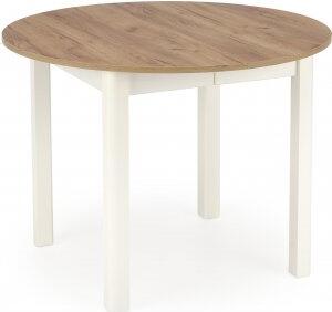 Berivan runt förlängningsbart matbord ek / vit Ø102-142 cm