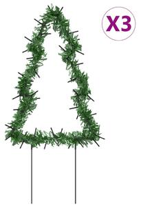 Julträd 3 st med spett 50 LEDs 30 cm