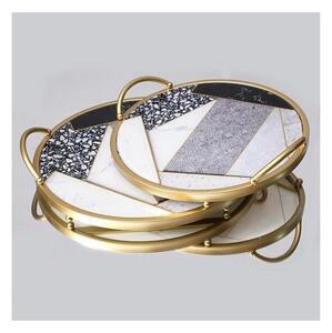 KIT 2x Dekorativt bricka diameter 35/30 cm guld