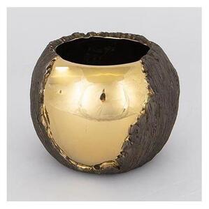 Blomkruka diameter 18,5 cm guld/brun