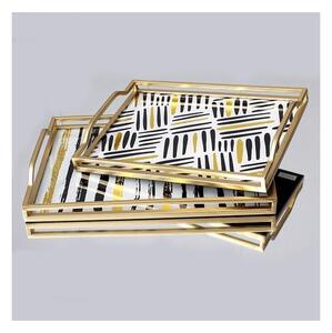 KIT 2x Dekorativt bricka 40x30/35x25 cm guld