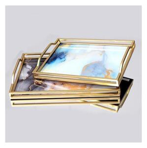 KIT 2x Dekorativt bricka 40x30/35x25 cm guld