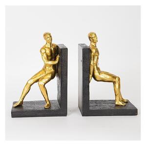 KIT 2x Bokstöd guld/svart
