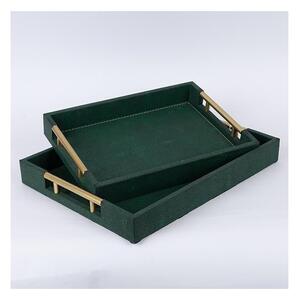 KIT 2x Dekorativt bricka 40x30/34x24 cm grön