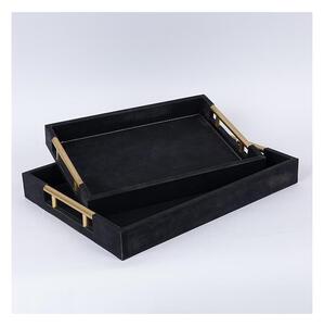 KIT 2x Dekorativt bricka 40x30/34x24 cm svart