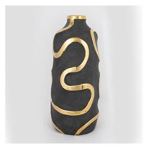 Keramikvas 45x19,5 cm guld/svart