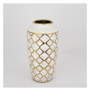 Keramikvas 25x13 cm guld/vit