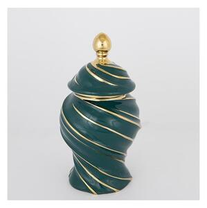 Keramikvas 30x17 cm guld/grön