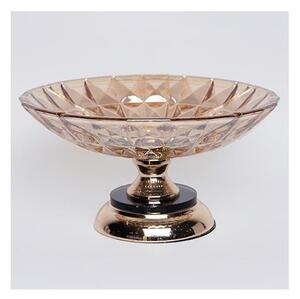 Dekorativt bricka diameter 29,5 cm brun/rökig