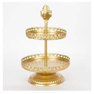 Dekorativt bricka diameter 25,5 cm guld