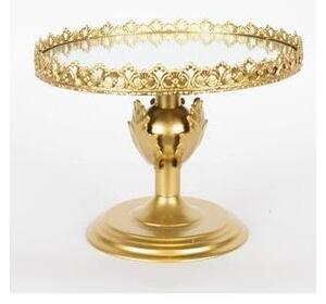Dekorativt bricka diameter 25,5 cm guld