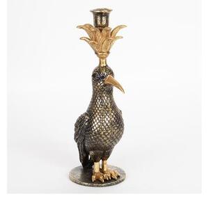 Dekorativ ljusstake 32,5x15,5x11 cm svart/guld