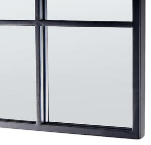 Väggmonterad Spegel Svart Metall Glas 78 x 78 cm Fönsterformad Fyrkantig Metallram Industriell Modern Beliani