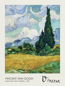 Bildreproduktion Wheatfield with Cypresses (1889), Vincent van Gogh