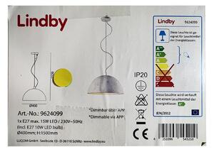 Lindby - LED RGB Ljusreglerad ljuskrona på textilsladd CAROLLE LED/10W/230V