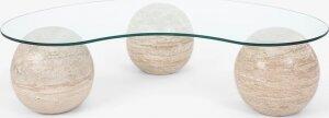 Cellini soffbord 130 x 80 cm - Ljus marmor - Glasbord, Soffbord, Bord