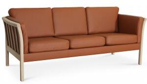 Pure 3-sits soffa i Cognacs färgat läder + Möbelvårdskit för textilier