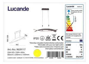 Lucande - LED ljusreglerad ljuskrona på textilsladd MARIJA LED/22W/230V