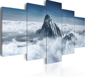 Canvas Tavla - A peak rising above the clouds - 100x50