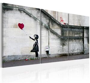 Canvas Tavla - Det finns alltid hopp (Banksy) - Triptych - 60x30