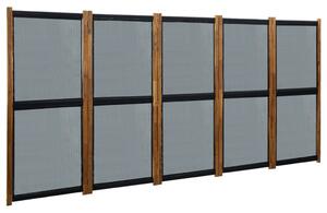 Rumsavdelare 5 paneler svart 350x170 cm