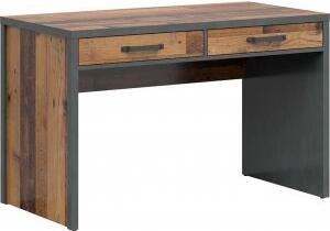 Weston skrivbord 120 x 60 cm - Vintage furu/grå - Skrivbord med hyllor | lådor, Skrivbord, Kontorsmöbler