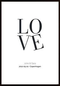 Kärlekstavla (Egen Text) - Personlig Poster