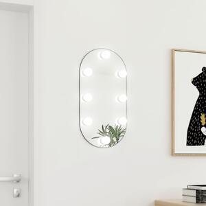 Spegel med LED-lampor 60x30 cm glas oval