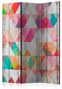 Rumsavdelare / Skärmvägg - Rainbow Triangles - 135x172